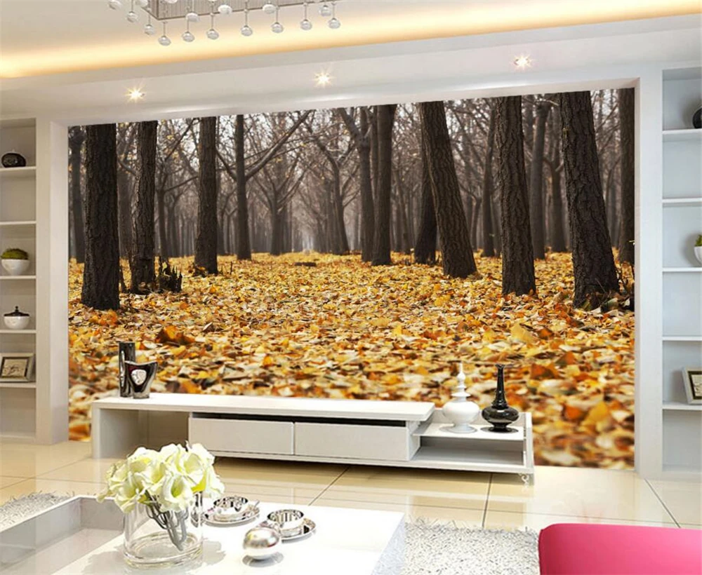 Обои beibehang на заказ осенние листья полные тополя природный пейзаж Европа и США