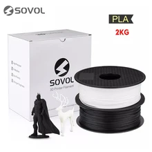 Sovol 2PCS 3D Printer Filament 1.75mm PLA Spool Filaments Environmentally Friendly Bubble Free Roll For 3D Pen Printer Parts