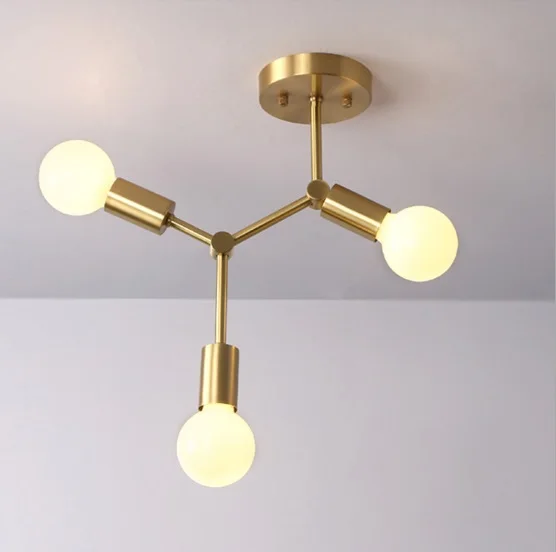 Минималистичный медный потолочный светильник в стиле пост-модерн