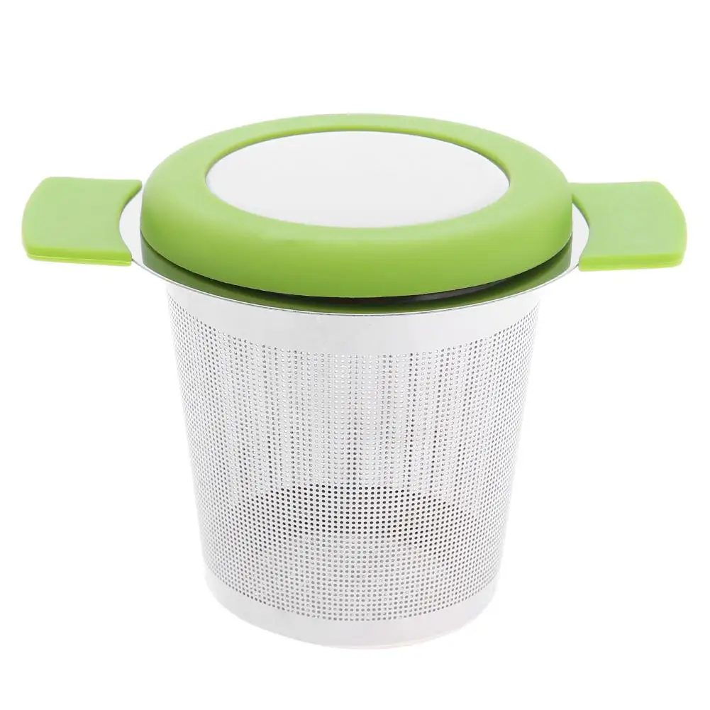 

Stainless Steel Tea Strainers Infuser Steeping Loose Leaf Tea Filter Anti Scalding Handle with Lid