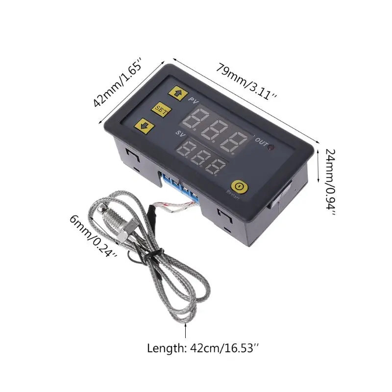 

W3230 12V 24V AC110-220V Probe line 20A Digital Temperature Control LED Display Thermostat With Heat/Cooling Control Instrument