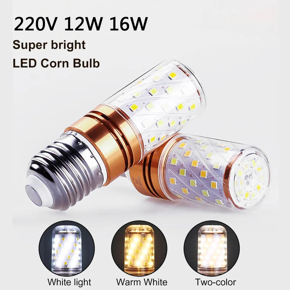 

LED Corn Bulb E27 E14 SMD 2835 No Flicker led lamp 12W 16W 220V Chandelier Candle LED Light For Home Decoration