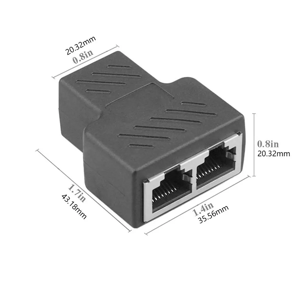 

Practical RJ45 Splitter Adapter Port CAT5/6 LAN Ethernet Cable High Performance 1 to 2 Ways Dual Female Switching ONLENY