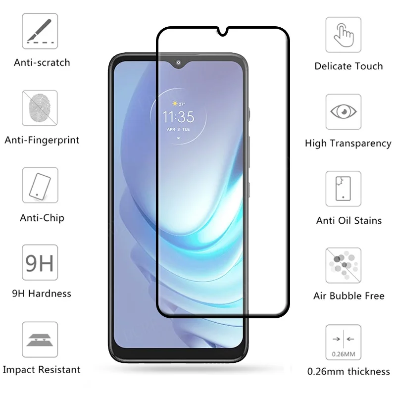 Protector de pantalla 4 en 1 para Moto G50, cristal templado para Moto G50, pel&iacute;cula de tel&eacute;fono, Full Gover, HD-2