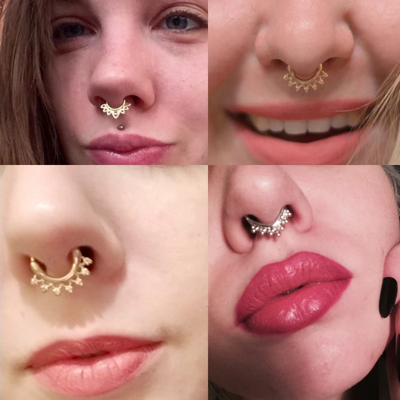 1 шт. медный носик кольцо Перегородка носа кольца пирсинг кликер Daith ухо