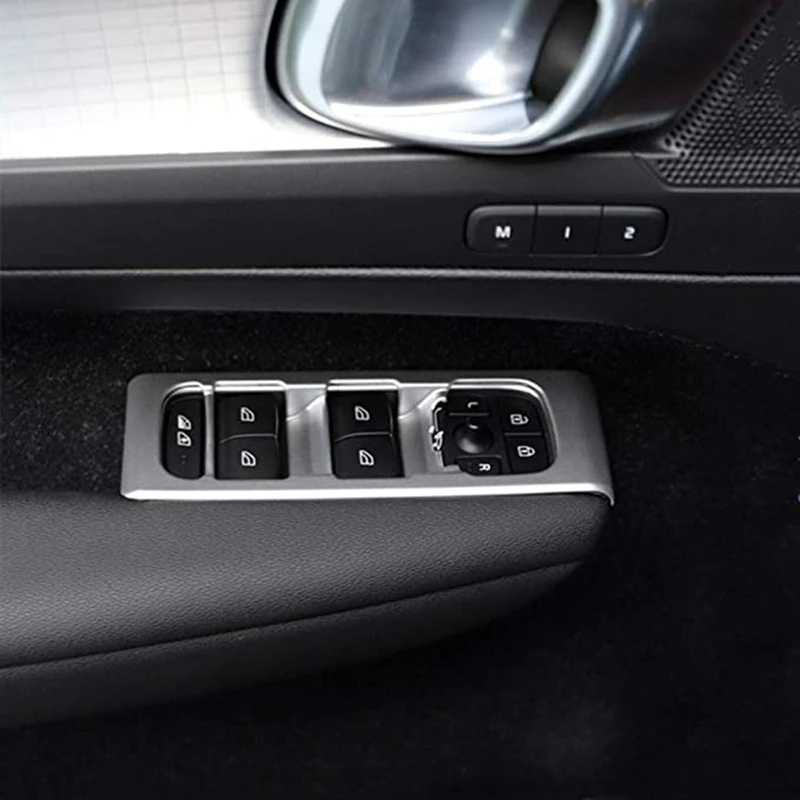 

4Pc Car Interior Window Lift Switch Button Cover Molding Trim for Volvo XC40 2017-2020 Chrome Car Styling Accessories