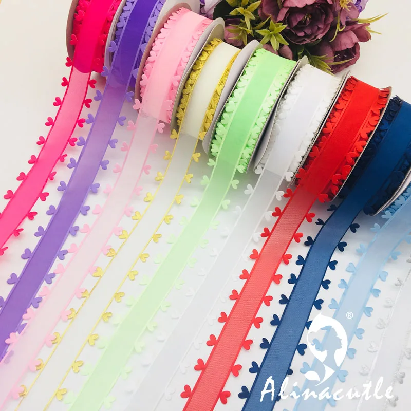 20 ярдов ширина 2 5 см рулон ленты в форме сердца ткань для одежды украшения поделок