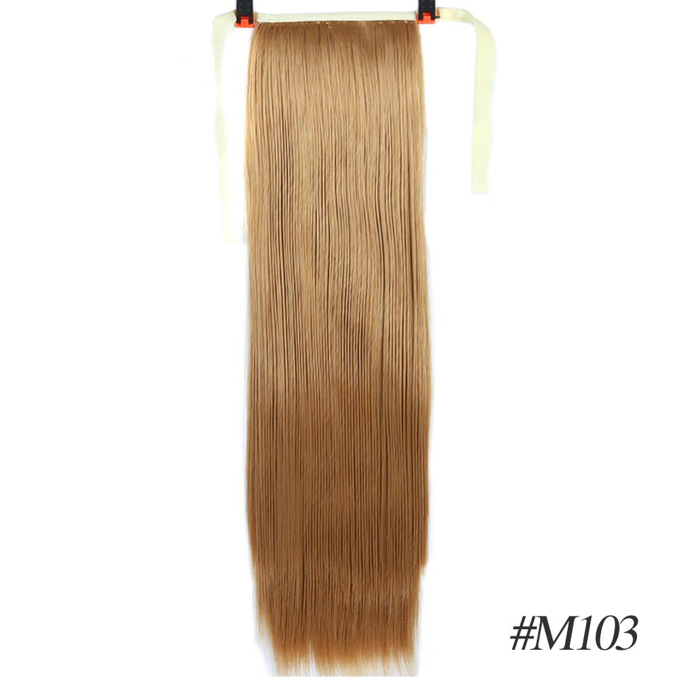 M103 MSTN 30-Inch Synthetic Hair Fiber Heat-Resistant Straight Hair With Ponytail Hair Extended Black Brown Headwear - Цвет: M103