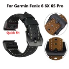 Ремешок для часов 26, 22 мм для Garmin Fenix 5, 5X, 3, 3 HR, Fenix 6X, 6, 6S, S60, MK1, кожаный быстросъемный ремешок для часов Easyfit