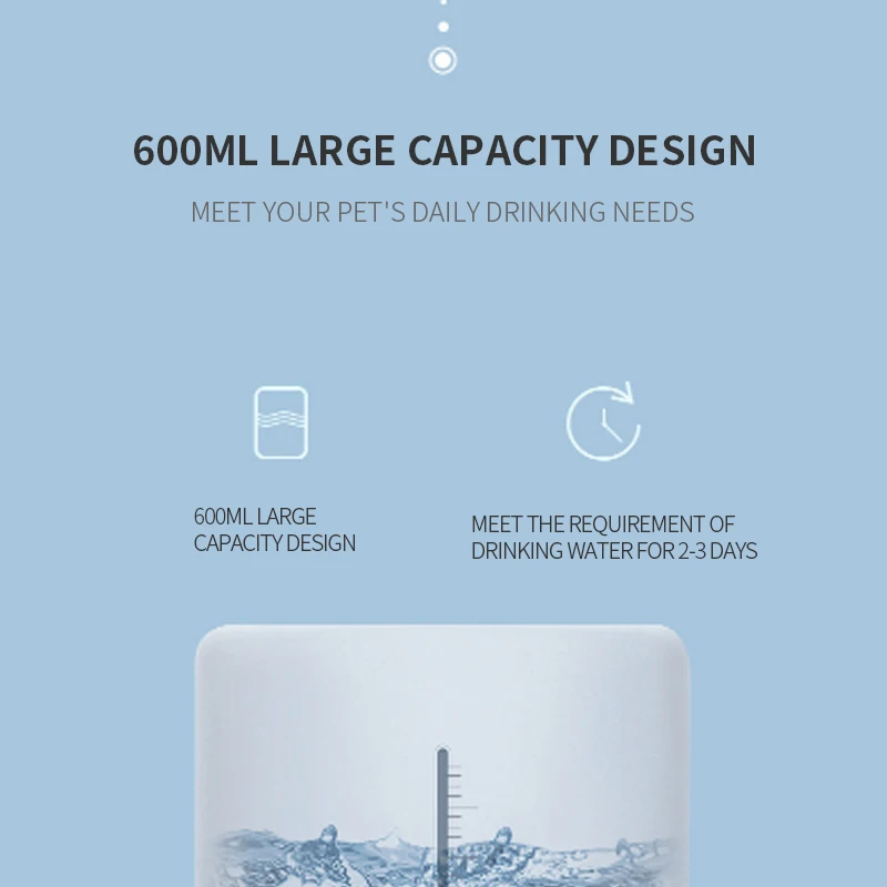 Автоматическая миска для домашних животных зеркальная с дозатором воды двойная