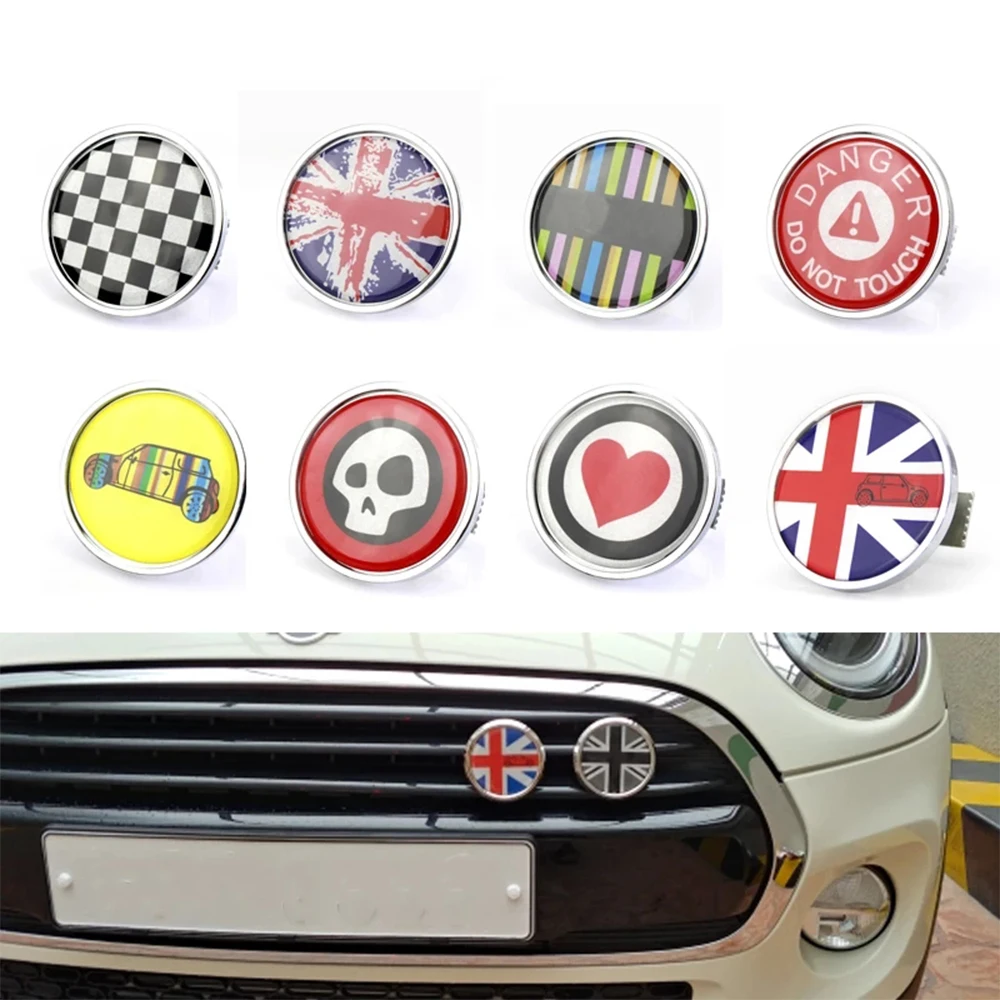 

Car 3D Metal Front Grill Emblem Badge Sticker Front Grille Bumper Car Sticker For Mini Cooper Countryman Clubman All Version New