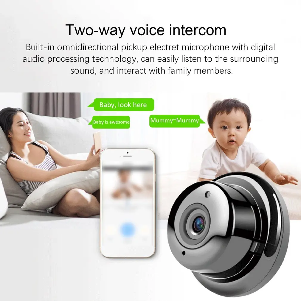 V380 Беспроводная мини wifi IP камера HD 1080P умный дом камера безопасности ночное видение Сеть Hd умная беспроводная камера