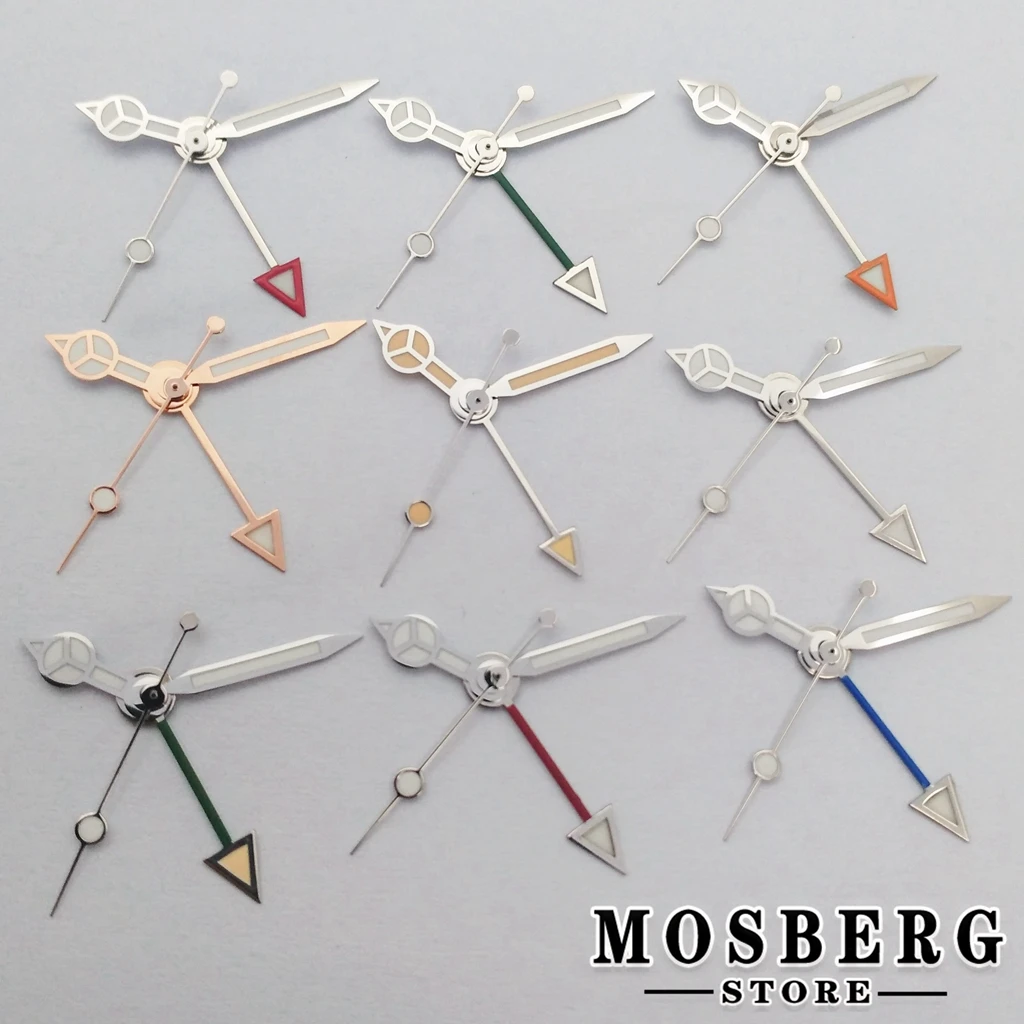 

Silver Watch Hands With GMT Pointe Luminous Fit Mingzhu DG 3804 Automatic Movement Stainless Steel Watches Parts Accessories