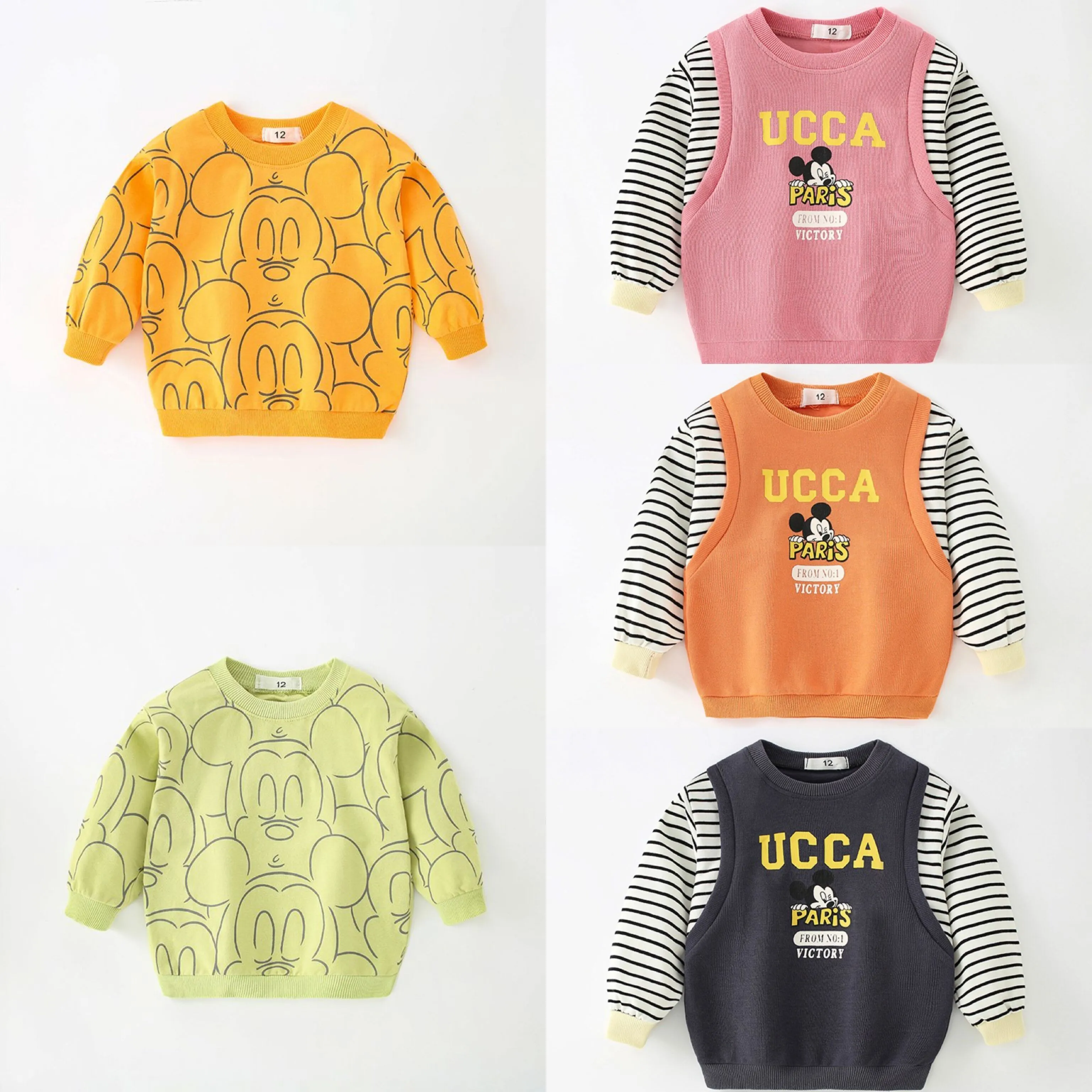 

Детский свитер, новинка 2021, свитшот для новорожденных мальчиков и девочек с длинным рукавом и имитацией двух предметов, Детская рубашка