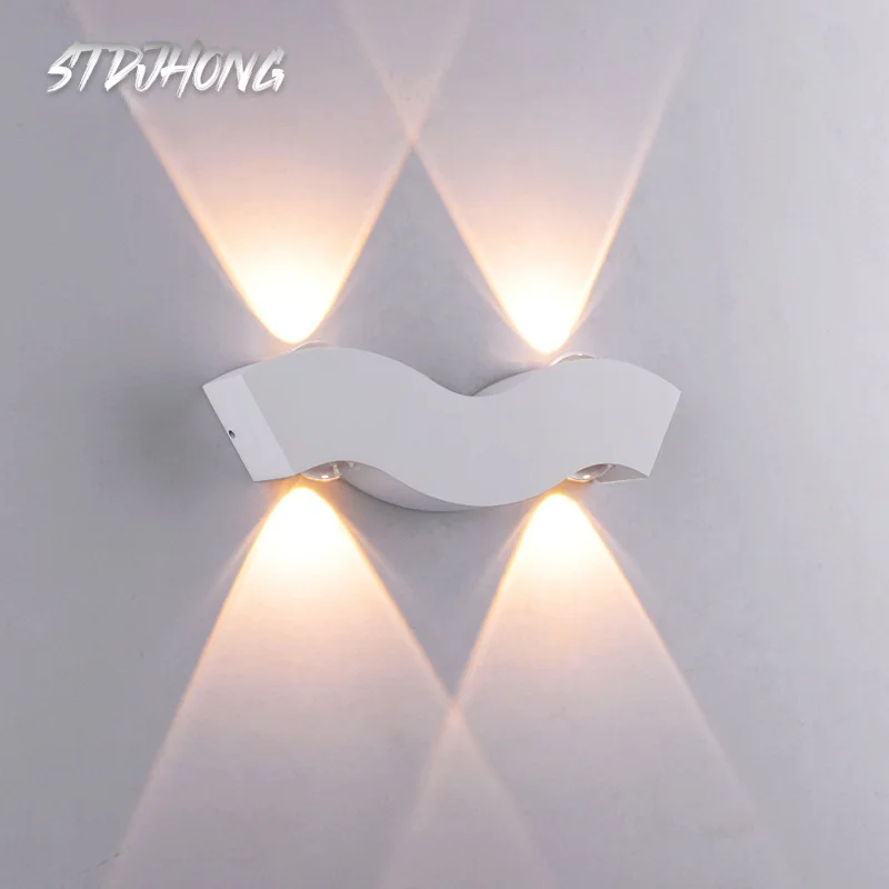 

Новый IP65 светодиодный настенный светильник Открытый Водонепроницаемый садовое освещение Алюминий 4 Вт AC86-265 Крытый спальня гостиная лестни...