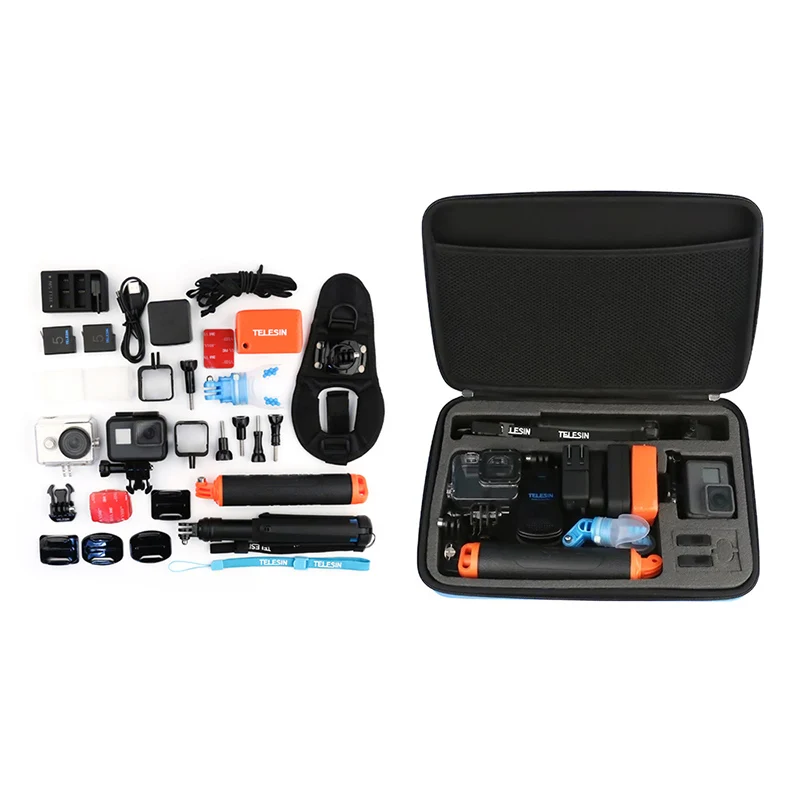 TELESIN черные Большие Портативные Сумки Сумка Для Хранения Чехол для GoPro Hero8 Hero 7 6 5