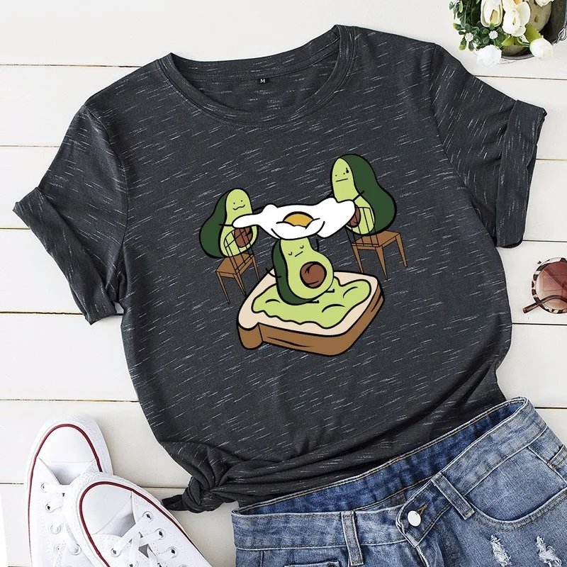 Футболка JCGO женская из хлопка повседневный топ с круглым вырезом и коротким