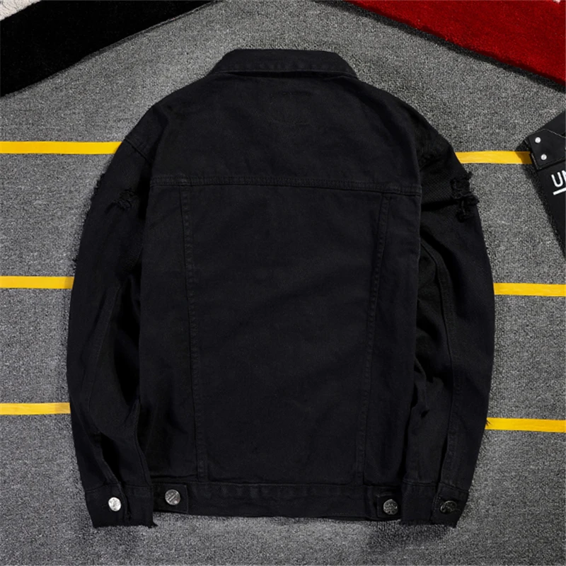 

2020 new pink denim jacket men's women's hip hop hole fashion casual leather clothing men's jeans jacket