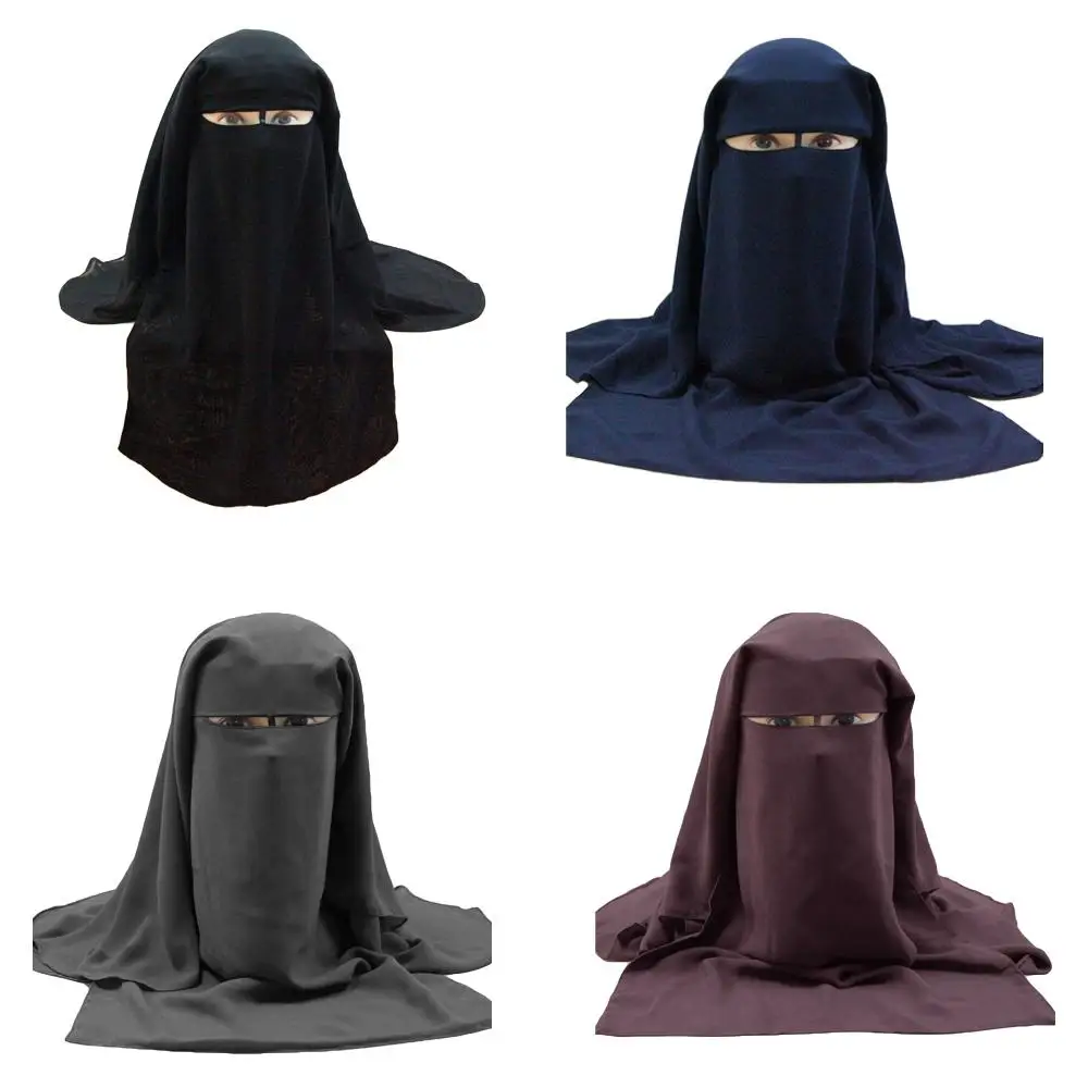 Мусульманская бандана шарф исламский 3 слоя Niqab Burqa капот хиджаб Кепка головные