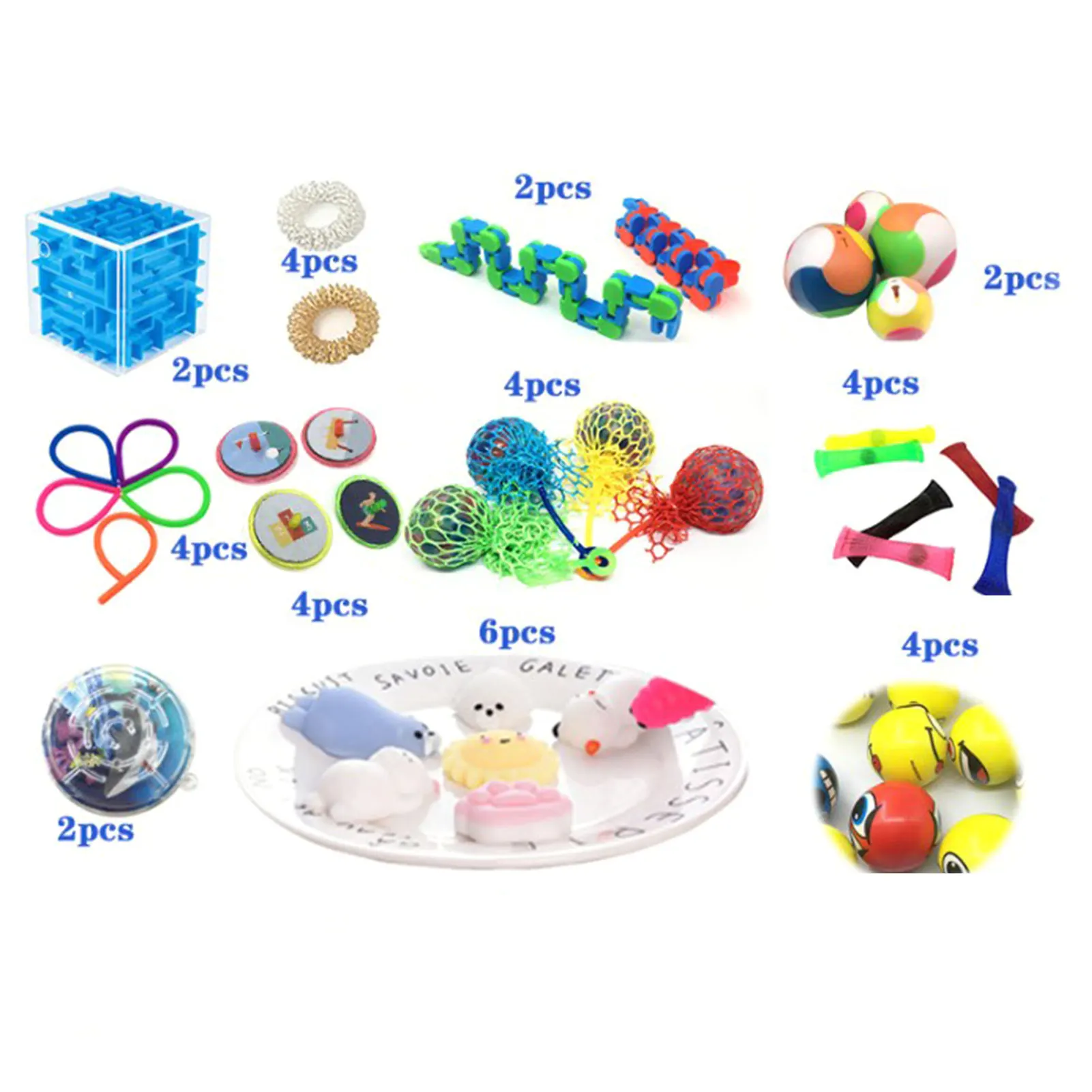 

Fidget Sensory Toys Set For Autism ADHD Anxiety Stress Relief Squeeze Ball Toys Pop Bubble Fidget Sensory Toy For Kids Adults