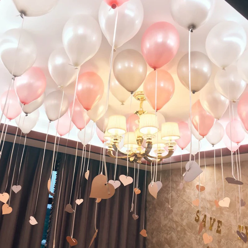 Bulk Pack Multicolor Latex Balloons 100/50 Pieces – Gold, Red, Pink, Blue – Birthday, Wedding, Party Decorations, Kids Toys, Pearl Air Balloons Set image 4