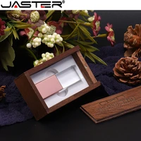 jaster usb 2 0 pen drive 4gb 8gb 16gb 32gb 64gb customized crystal flash drive wood box usb flash drive
