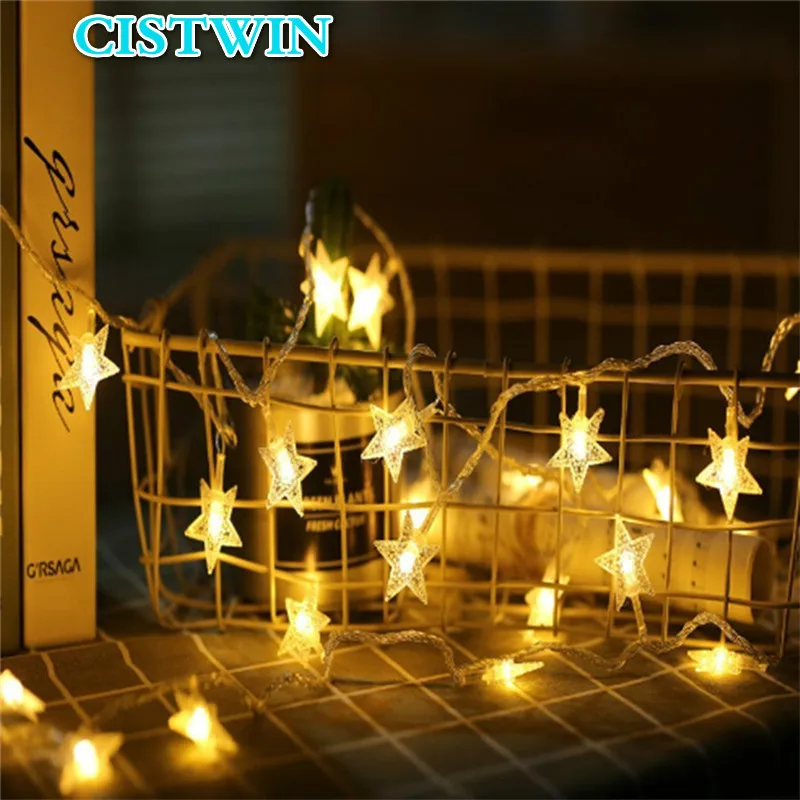 

LED Star Fairy Garland String Lights Novelty For Holiday birthday Wedding Home Indoor Decoration Battery light 3M/6M warm white