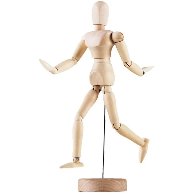 

FBIL-Oversized Retro Joint Man Ornament Wooden Crafts Sketch Puppet Wood Joint Doll