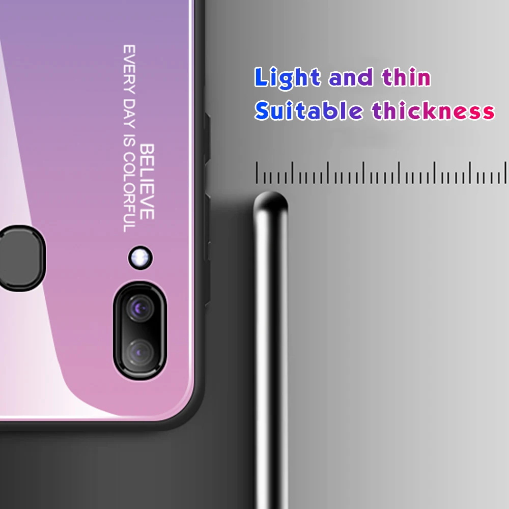 Градиентный чехол для телефона Samsung Galaxy A50 A70 A60 A30 A20 A10 A80 A51 A71 из закаленного стекла