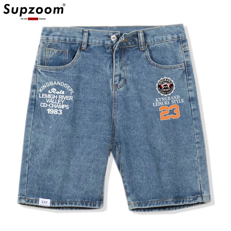 supzoom 2021 New Arrival Hot Sale Top Fashion Casual Print Light Jeans Shorts Men Summer Pattern Length Zipper Fly Stonewashed