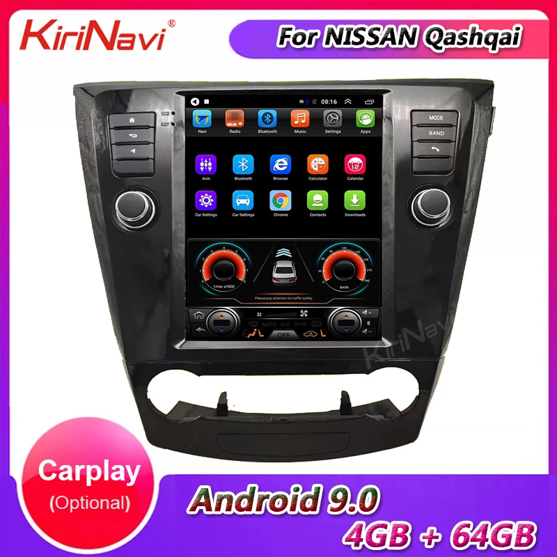 Автомагнитола KiriNavi в стиле Tesla 10 4 дюйма Android 9 0 для Nissan Qashqai X Trail мультимедиа