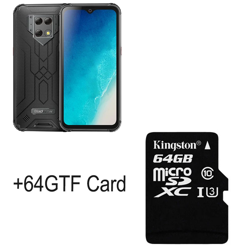 Blackview BV9800 Helio P70 Android 9,0 6GB+ 128GB смартфон 48MP задняя камера IP68 Водонепроницаемая 6580mAh 6," FHD мобильный телефон - Цвет: Black N 64G card