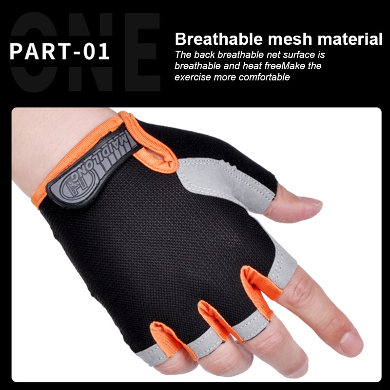 

Перчатки с открытыми пальцами для мужчин и женщин, дышащие нескользящие спортивные перчатки с защитой от пота и ударов