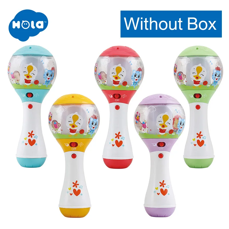 HOLA TOYS 3125 Детские музыкальные погремушки колокольчики для младенцев игрушки для детей Подарки - Цвет: WITHOUT BOX