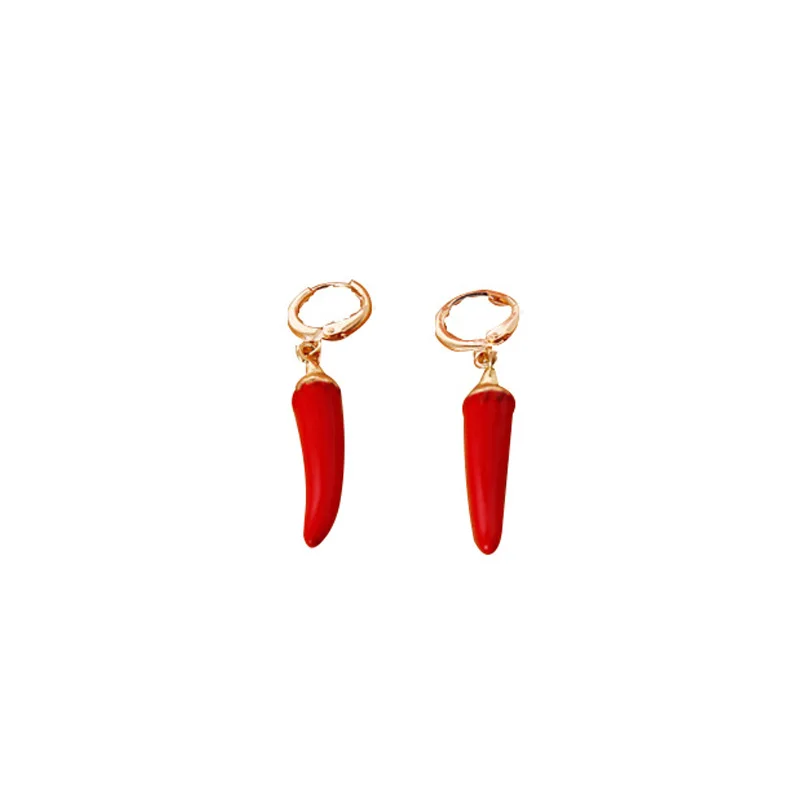 

Funny Red Small Chili Lips Shape Gold Color Edge Hoop Earrings For Women Girl Creative Sexy Earrings Gifts Daily Female Jewelry