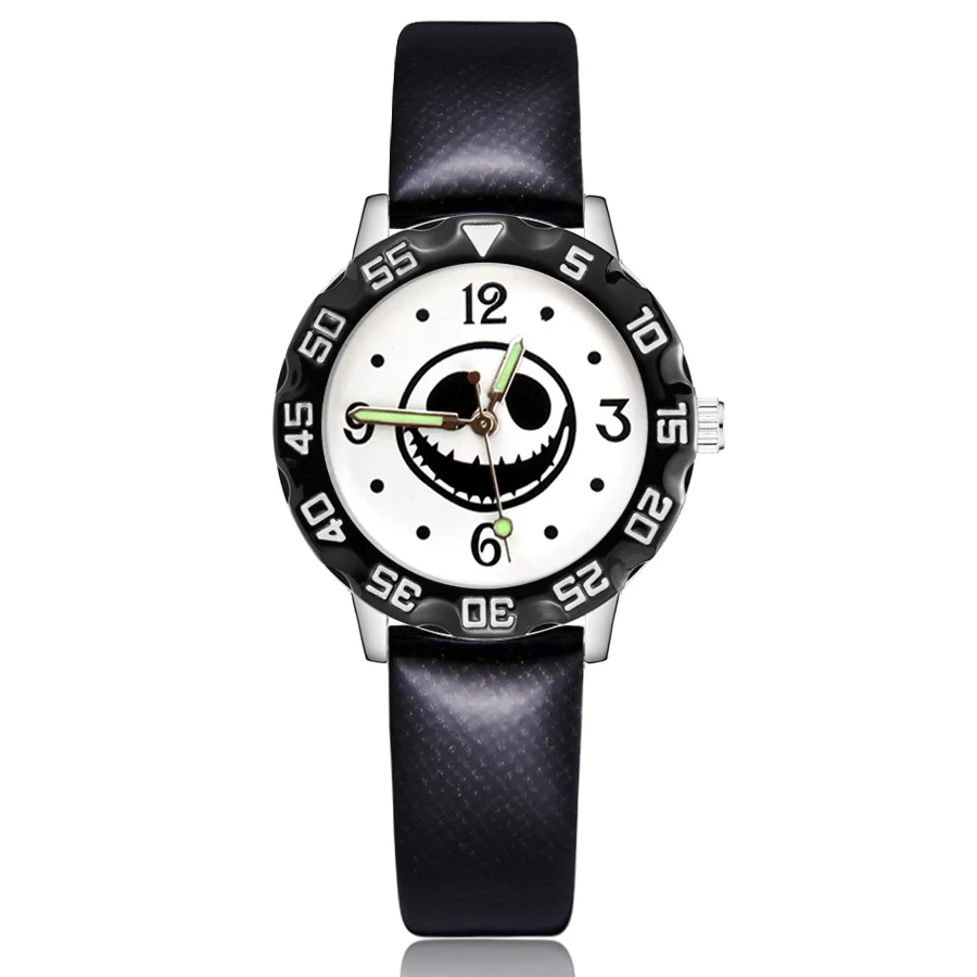 

Fashion Cute Skeleton Skull Style Children's Kids Student Girls Boys Quartz Leather Wrist Watches Clcok JM144