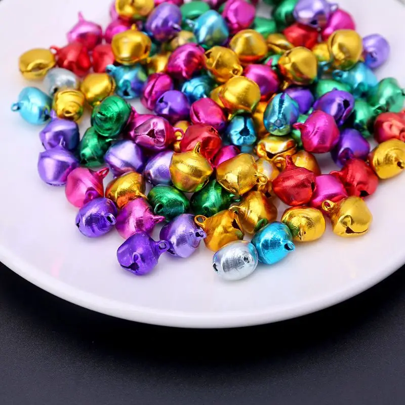 

100pcs Aluminum Mini Jingle Bells Loose Beads Charms Pendants for Festival Party Christmas Tree Decor DIY Craft Accessories