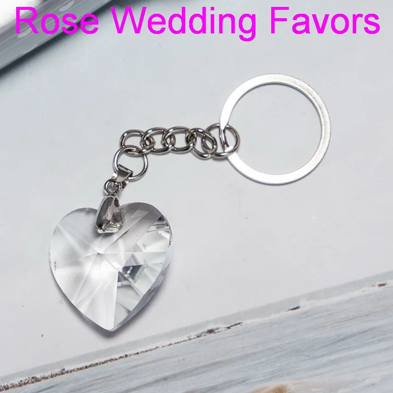 (6 шт./лот) Бесплатная доставка + брелок с хрустальным сердцем свадебные сувениры