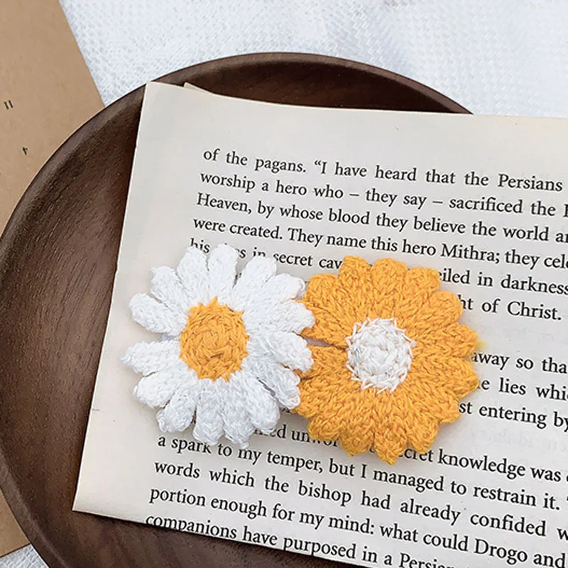 Милая заколка для волос SHUANGR с цветными цветами девочек и женщин подсолнухами