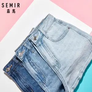 Женские джинсовые шорты SEMIR, Новинка лета 2021, тонкие студенческие шорты a-типа, Корейская версия, трендовые женские шорты