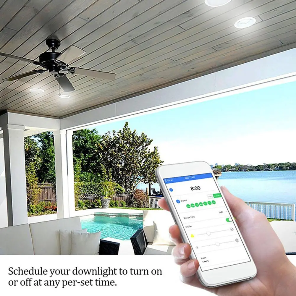 4 Inch RGB Super Market Indoor Color Change Timing Living Room Smart Downlight WIFI Round LED Bulb APP Control Embedded Hotel |