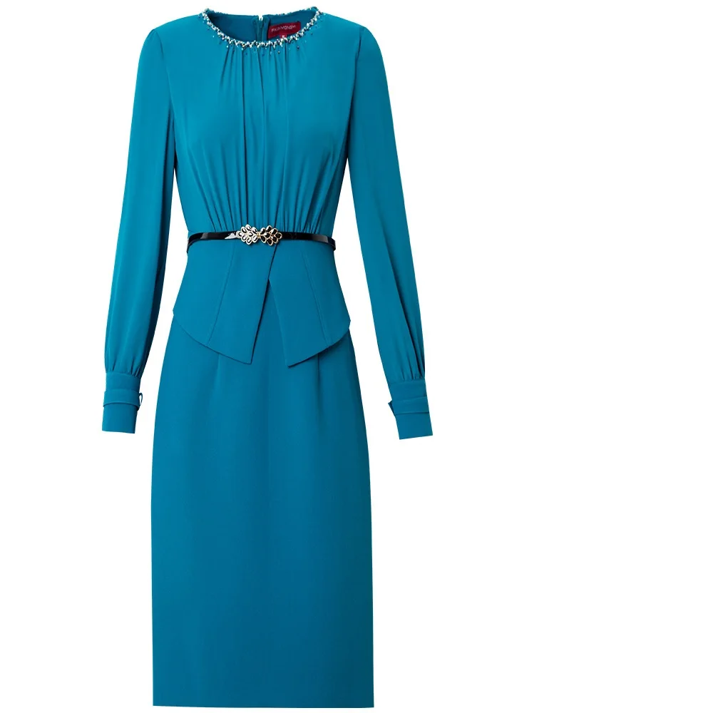 

Spring Office 2021 Dress New Superior Quality Full Sleeve Work Women Sexy Pencil Dress Autumn Ladies Package Hip Party Dresses