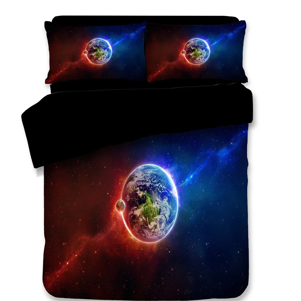 

3D Nebala Outer Space Star Galaxy Bedding Set Duvet Cover Flat Bed Sheet Pillowcase Queen king Twin full Size Bed Set bedclothes