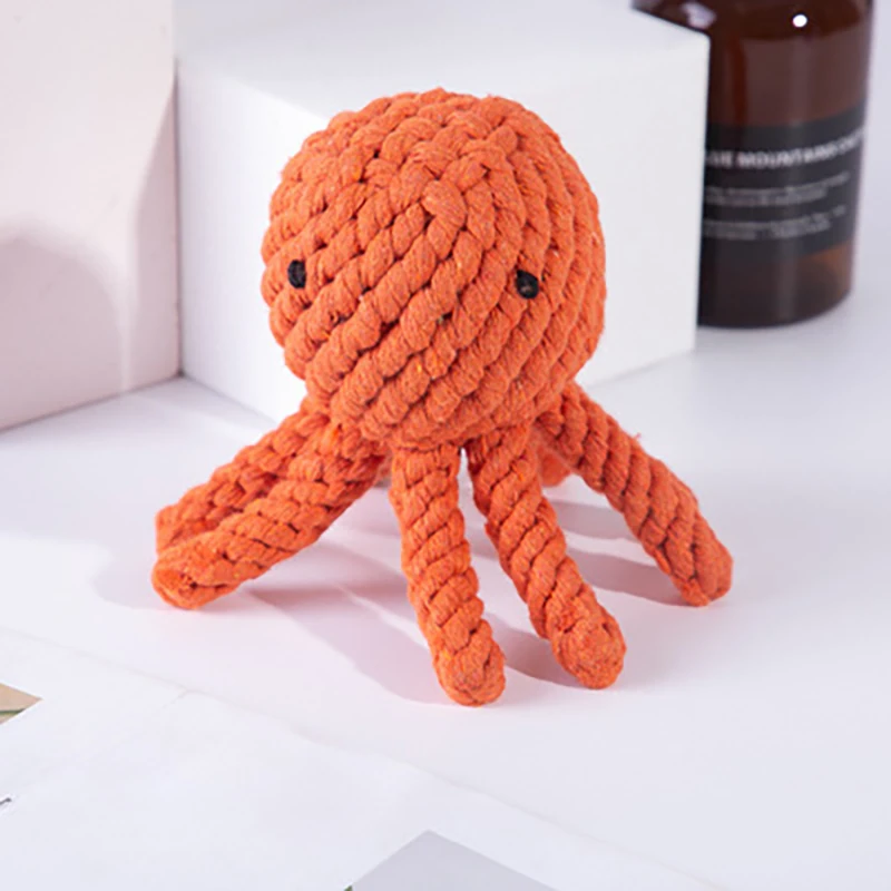 

Pet cotton rope toy octopus hand woven bite resistant molar dog interactive training gnaw toy