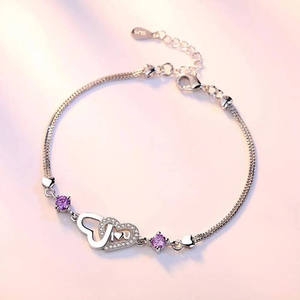 Женский браслет из серебра 925 пробы с фианитом длина 20 см|Гибкие и жесткие