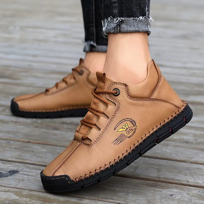 Мужские зимние ботинки на меху черные теплые кожаные водонепроницаемые