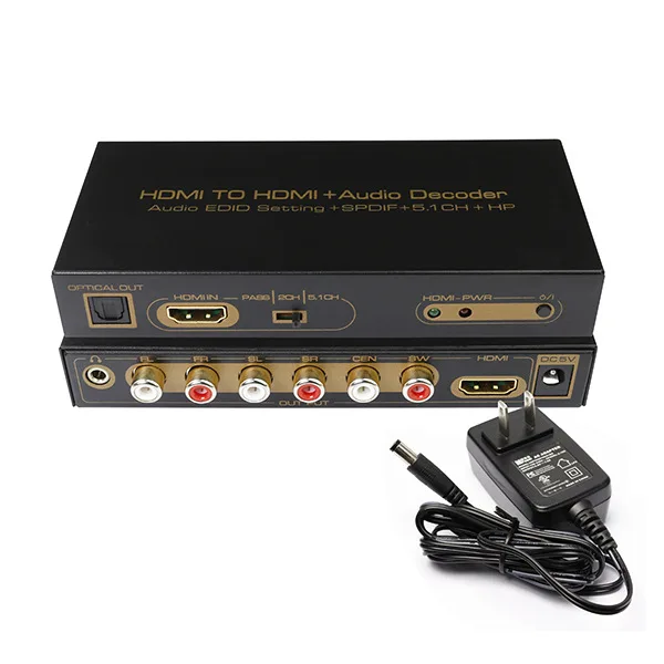 HDMI к + аудио декодер оптический SPDIF RCA Edid установка Spdif 5.1CH HP 3D конвертер DVD