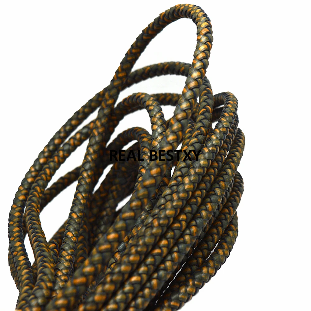5 м/лот около 6 мм старинный Боло из натуральной плетеной кожи шнур ручная работа