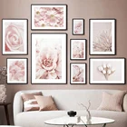 Картина на холсте с цветущими цветами, розами, пионами, тюльпанами, маргаритками, постеры и принты для декора гостиной