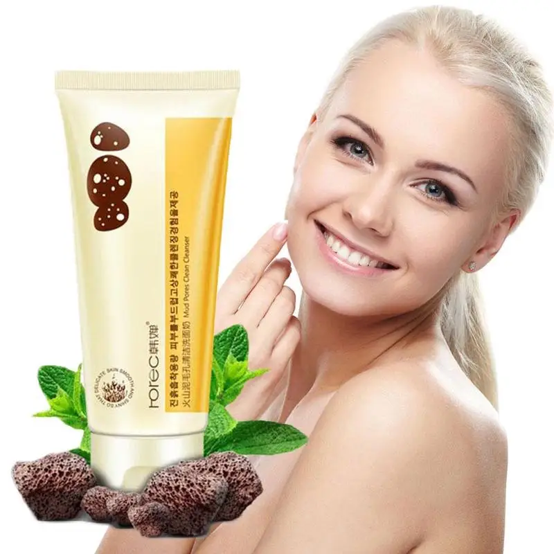 

Volcanic Mud Facial Cleanser Deep Cleansing Pore Clean Moisturizing Shrink Pore Oil Control Face Wash SK88
